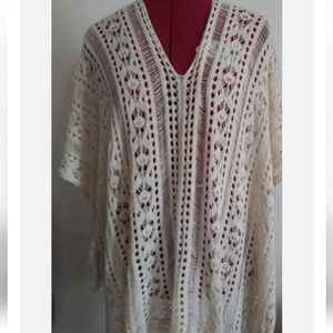 Crocheted Tunic Tassel Sexy Beach Cover Up